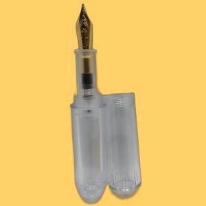 Clear  fountain pen. Fine nib.